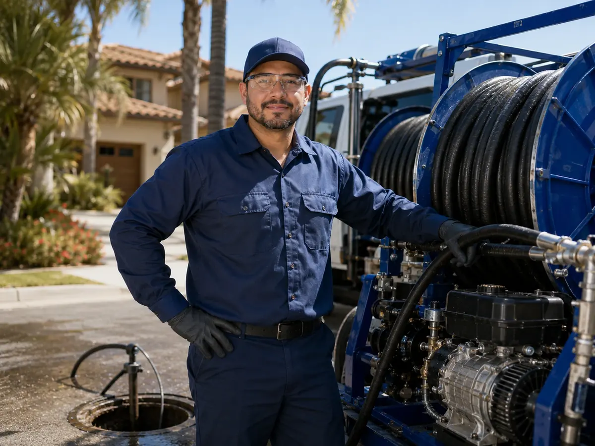 Hydro jet sewer cleaning in Irvine